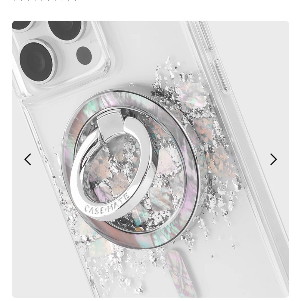 Case-Mate Silver and Iridescent Phone Ring Holder - Picture 2 of 3